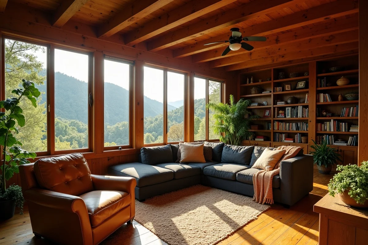 Cozy Virginia mountain-style living room